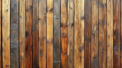 Naklejka premium Wall made of wooden panels. Vertical wooden slats for facade cladding. Timber stripes made of beige pine. A modern plank surface for interior and exterior design. 