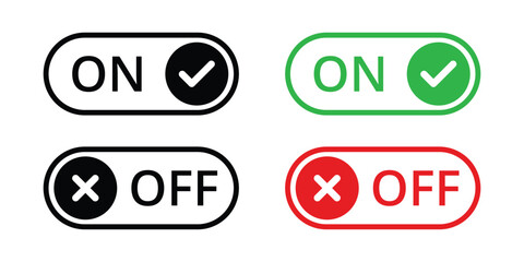Vector Set Of On And Off Switch Icons