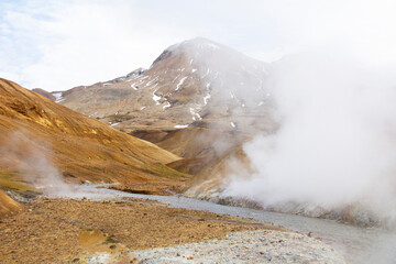 Kerlingafjoll Iceland beautiful smoking red mountains landscape