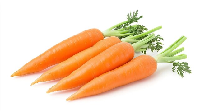 Carrots on solid white background, single object