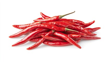 Thai bird's eye chili on solid white background, single object