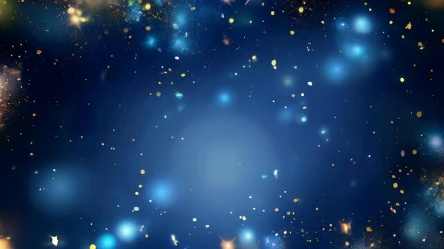 Sparkling abstract blue and golden Christmas festive background