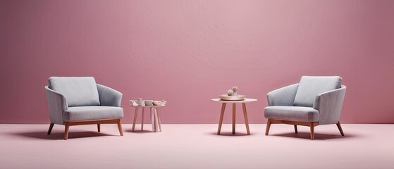 Two Armchairs Facing Each Other in a Minimalist Setting