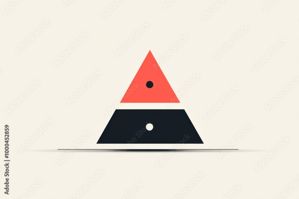 Poster simple geometric christmas tree design with triangular shapes on a plain background highlighting min