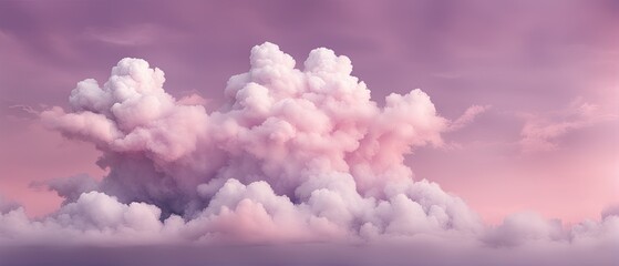 Fototapeta premium Pink Sky and Fluffy Clouds