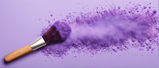 Purple Makeup Brush & Powder