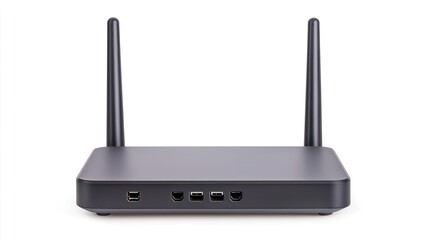 Fototapeta premium White wireless router on a white background