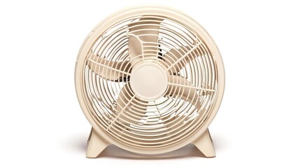 White electric fan isolated on white background
