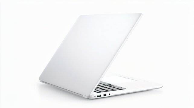 White laptop computer isolated on white background