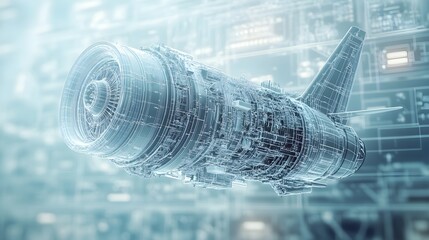 Obraz premium Detailed wallpaper images of a mechanical jet engine and components