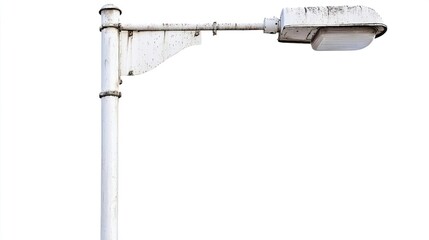 Obraz premium Wooden signpost with arrow pointing left, isolated on white background