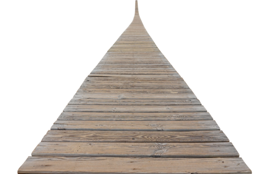 wooden bridge isolated on white background