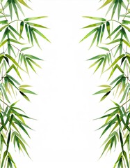 Watercolor Bamboo Border