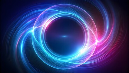 glowing abstract digital sphere with cybernetic neon waves