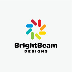 Fototapeta premium Bright beam designs colorful logo design vector royalty free business brand image template download editable