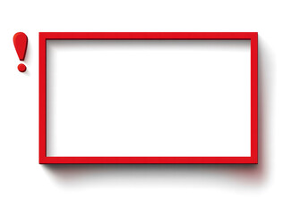 Obraz premium Red Speech Bubble Outline on White Background