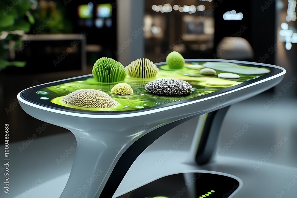 Poster interactive 3d model of a sensory learning table, where children can touch, feel, and explore differ