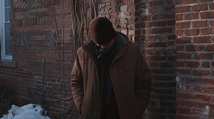 Obraz premium Urban Explorer: Vintage Camera Enthusiast Capturing City Life on the Streets, Candid Dynamic Composition