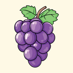 Bunch of grapes Flat illustration art