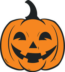 Halloween Pumpkin Flat Vector Icon 