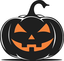 Halloween Pumpkin Flat Vector Icon 