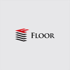 Obraz premium Letter f floor building concept abstract logo design vector royalty free business brand image template download editable