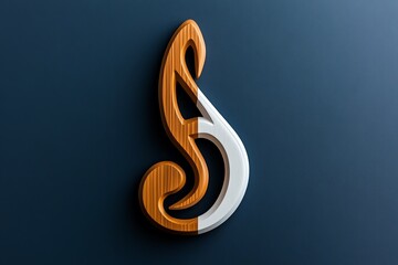 Minimal music note design, with a single treble clef or eighth note in an abstract, minimalist form, representing the simplicity and elegance of music