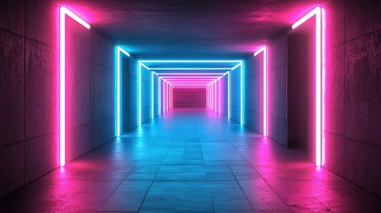 A striking gradient background featuring a seamless transition from vibrant neon pink to electric blue, creating a futuristic and energetic effect. This dynamic backdrop is perfect for modern designs,