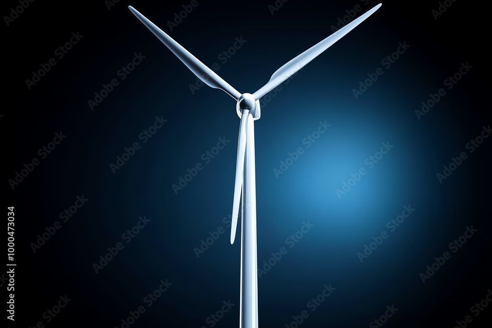 Poster minimal wind turbine icon, using sleek lines to capture the essence of renewable energy in a simple,