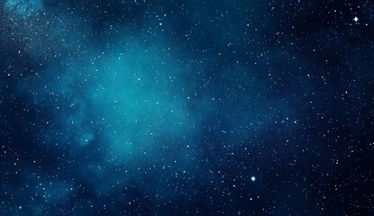 Fototapeta premium Blue and teal watercolor starry sky background with soft gradients, ideal for website banners. This serene night sky ambiance is perfect for web designers and creatives seeking a calming backdrop for 