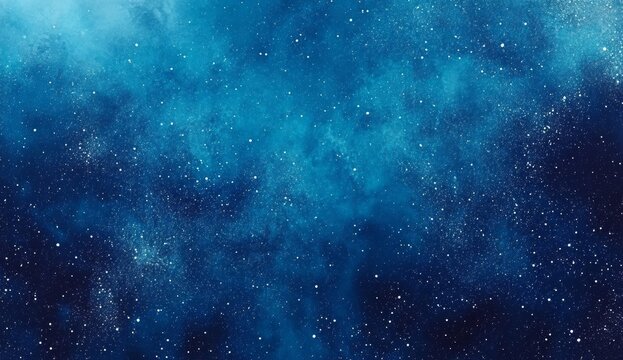 Blue and teal watercolor starry sky background with soft gradients, ideal for website banners. This serene night sky ambiance is perfect for web designers and creatives seeking a calming backdrop for 