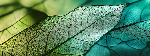 Obraz premium Close-up of emerald green leaf veins, representing eco-friendly practices and environmental awareness, ideal for sustainable marketing designs.