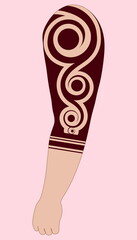Tribal tattoo design on hand illustration