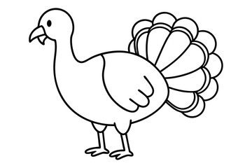 Happy Turkey silhouette vector,Kids Thanksgiving illustration