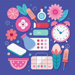 Seamless pattern vector illustration of medical icons for science and medicine design