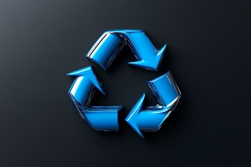 Minimalist recycling icon, representing the circular economy with simple arrows forming a continuous loop in a sleek, minimalist style
