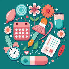Seamless pattern vector illustration of medical icons for science and medicine design