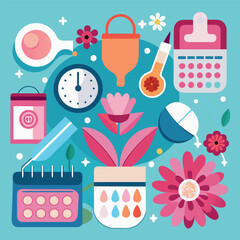 Seamless pattern vector illustration of medical icons for science and medicine design