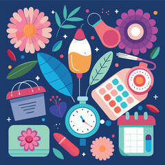 Seamless pattern vector illustration of medical icons for science and medicine design