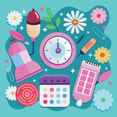 Seamless pattern vector illustration of medical icons for science and medicine design