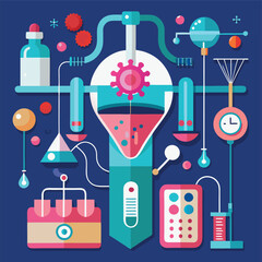 Seamless pattern vector illustration of medical icons for science and medicine design