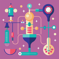 Seamless pattern vector illustration of medical icons for science and medicine design