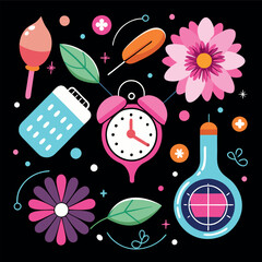 Seamless pattern vector illustration of medical icons for science and medicine design