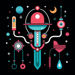 Seamless pattern vector illustration of medical icons for science and medicine design