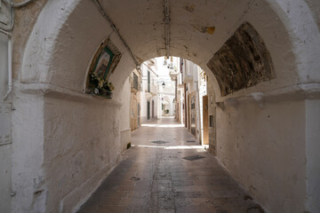 Tunnel passage in Monopoli Italy