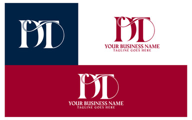 Luxury Elegant DT monogram logo design icon full editable vector template