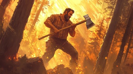 Lumberjack in Flames