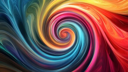 Abstract background with colorful spiral swirl lines.