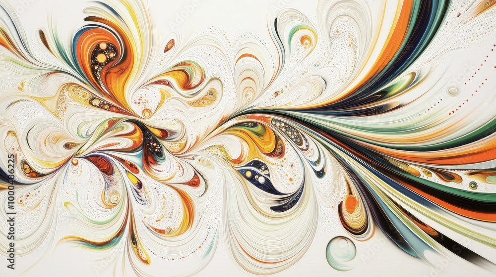 Aufkleber beautiful swirling trails of knowledge-related symbols form a mesmerizing abstract pattern on a whit