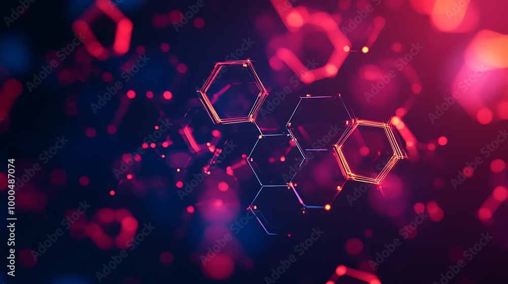Poster emerging abstract science and technology concepts from modern research and development